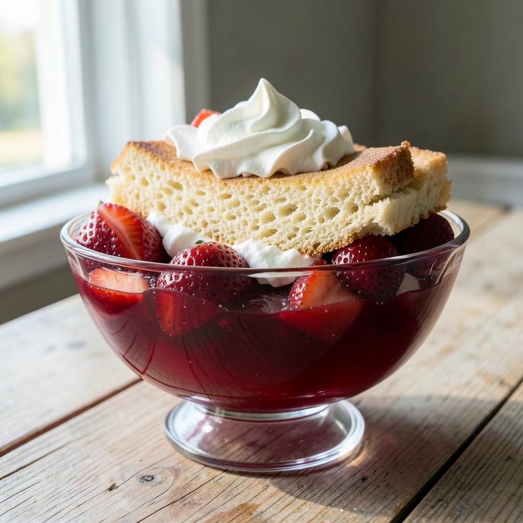 Angel Food Cake, Strawberries, Jello, and Cool Whip Recipe: Layered Dessert Magic in 10 Minutes