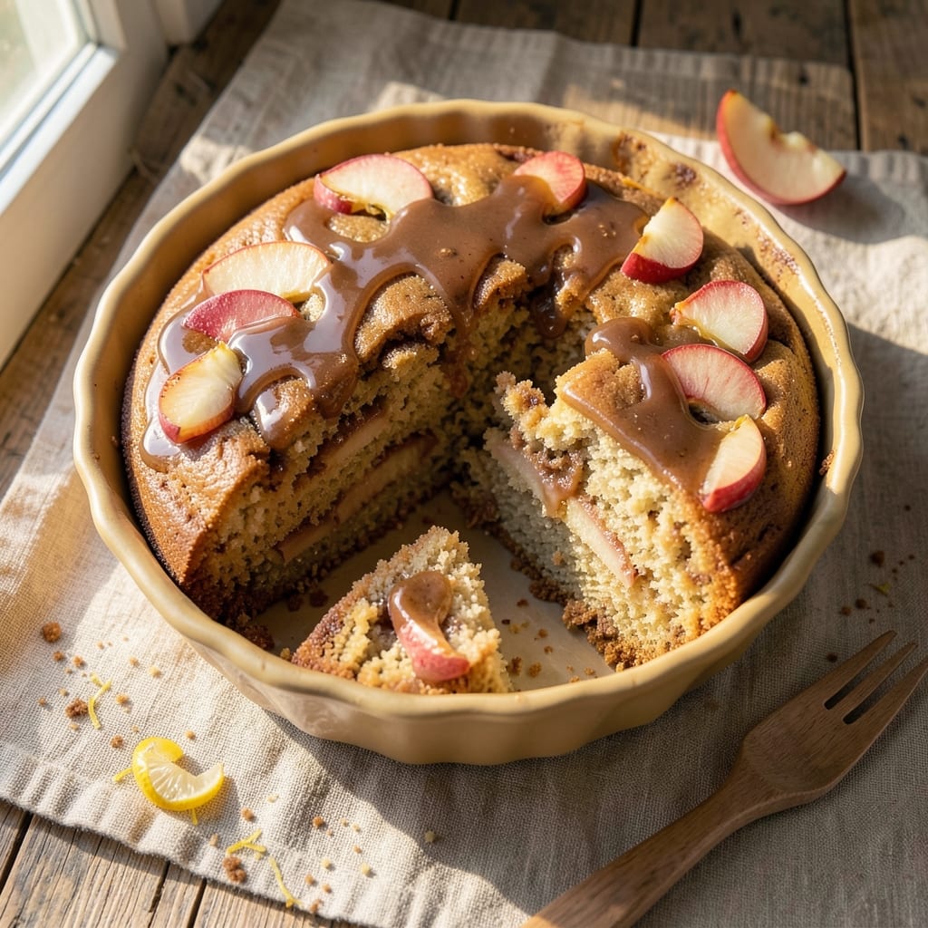Apple Cake Recipe With Brown Sugar Glaze: Caramelized Apple Filling and Buttery Streusel Crown