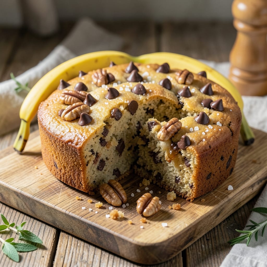 Banana Cake Recipe With Chocolate Chips and Walnuts: Moist Layers With Nutty-Caramel Swirls
