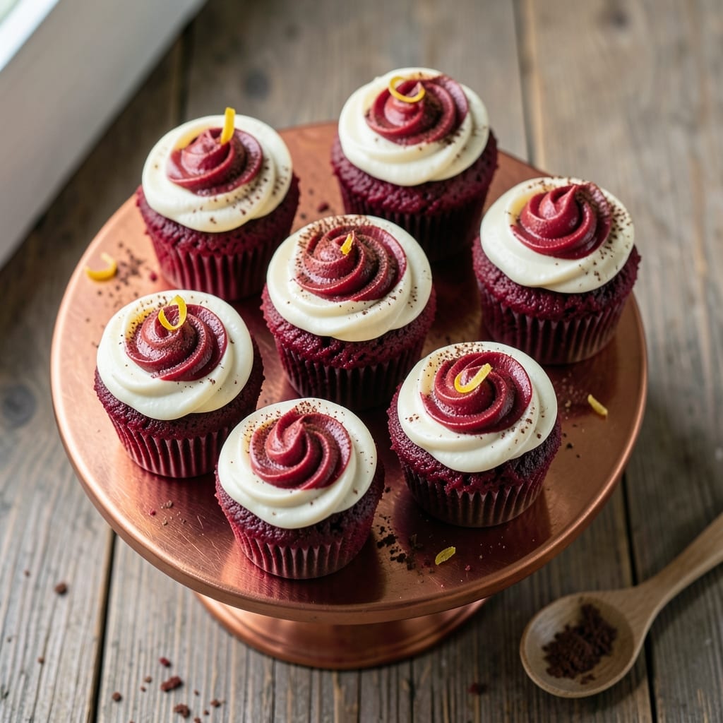 Auntie Em's Red Velvet Cupcakes Recipe: Cream Cheese Frosting Swirls and Bold Vanilla Notes