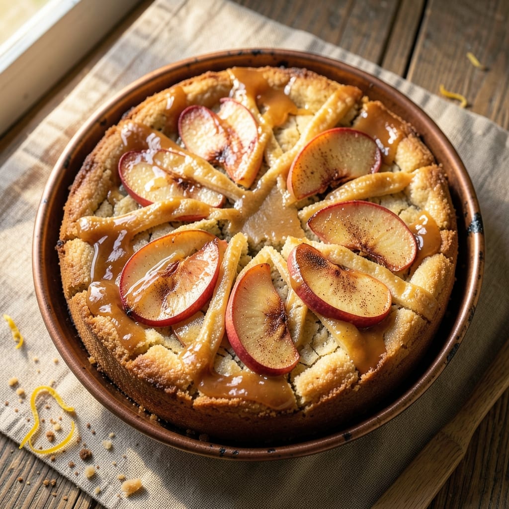 Apple Tart Cake Recipe: Caramelized Apple Filling with Crunchy Brown Sugar Streusel