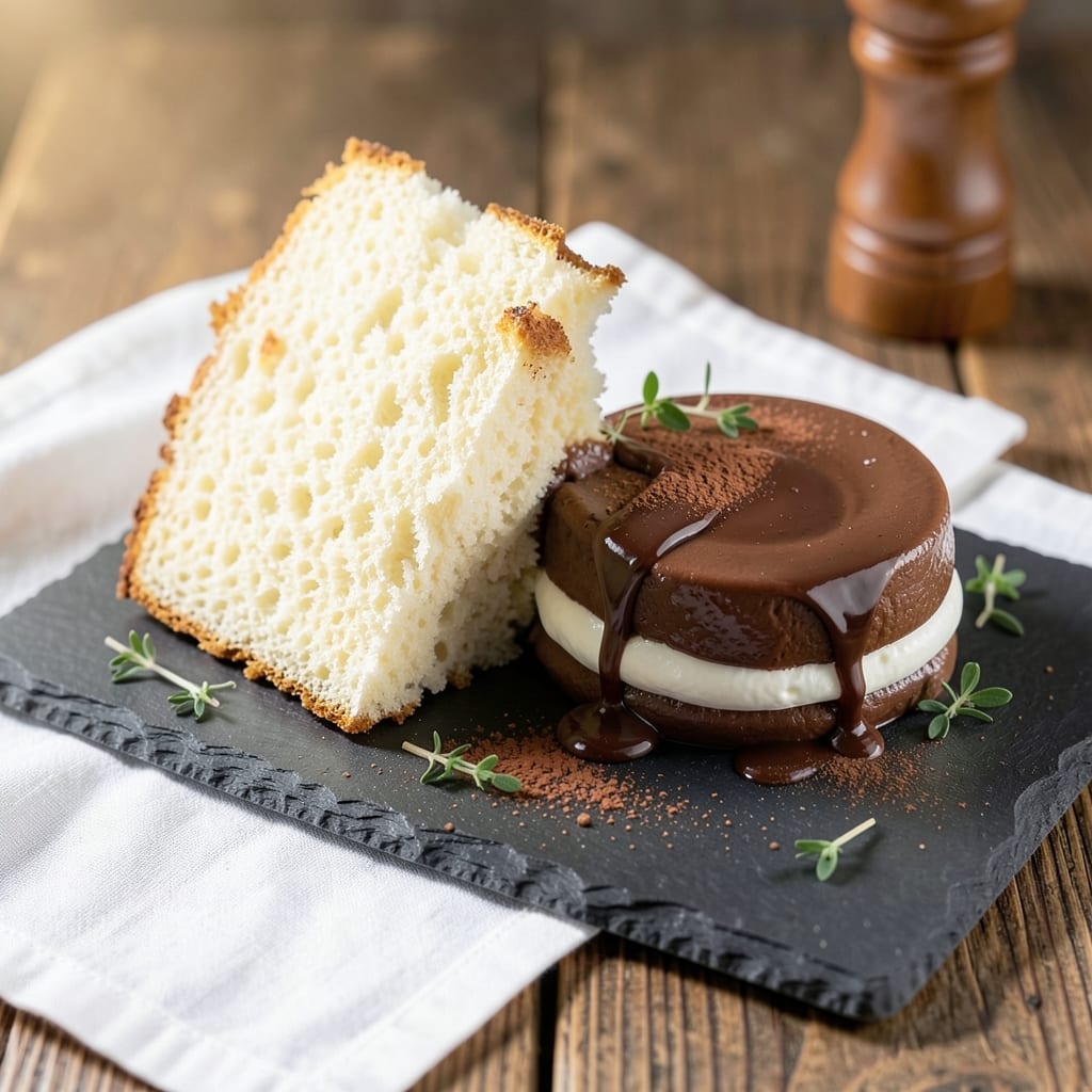Angel Food Cake and Chocolate Pudding Recipe: Light-as-Air Layers with Fudgy Contrast