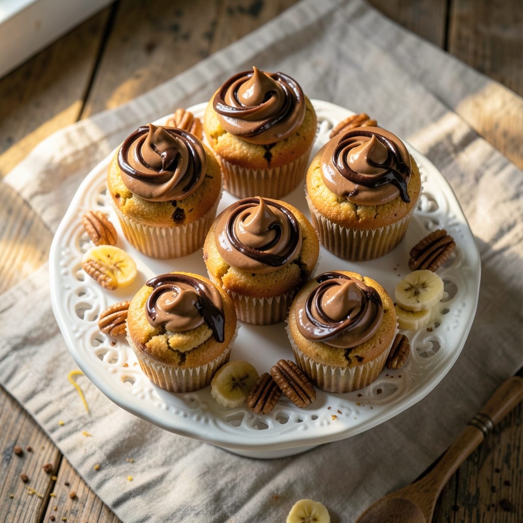 Banana Nutella Cupcake Recipe: Swirled Richness With Crunchy Top