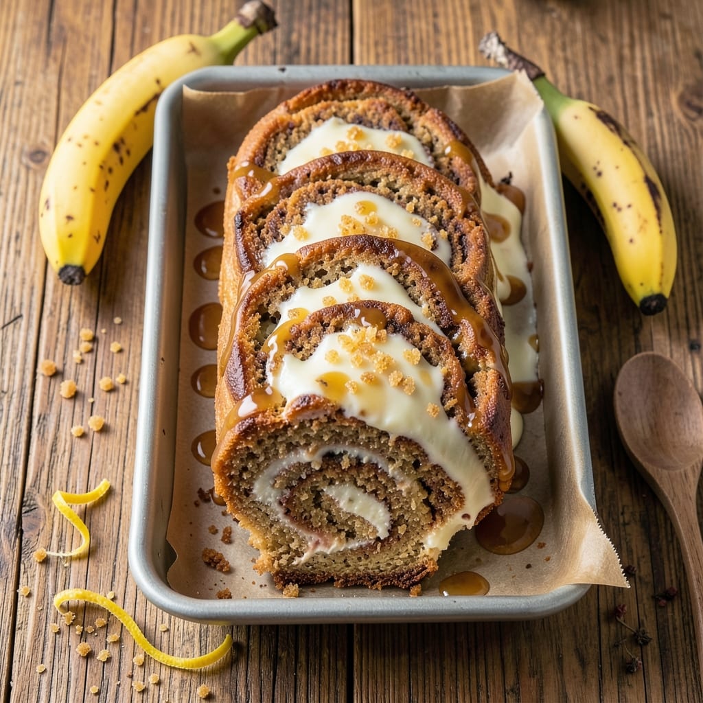 Banana Bread Cheesecake Roll Recipe: Swirled Sweetness With Gooey Cheesecake Filling