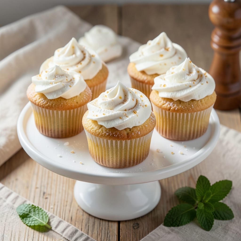 Angel Food Cupcakes Frosting Recipe: Light-as-Air Meringue Crown With Vanilla Bean Swirls