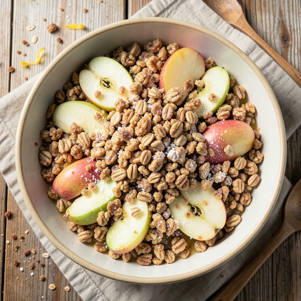 Apple Crisp Recipe With Cake Mix and Oatmeal: No-Fuss Streusel Crown Over Spiced Apple Filling