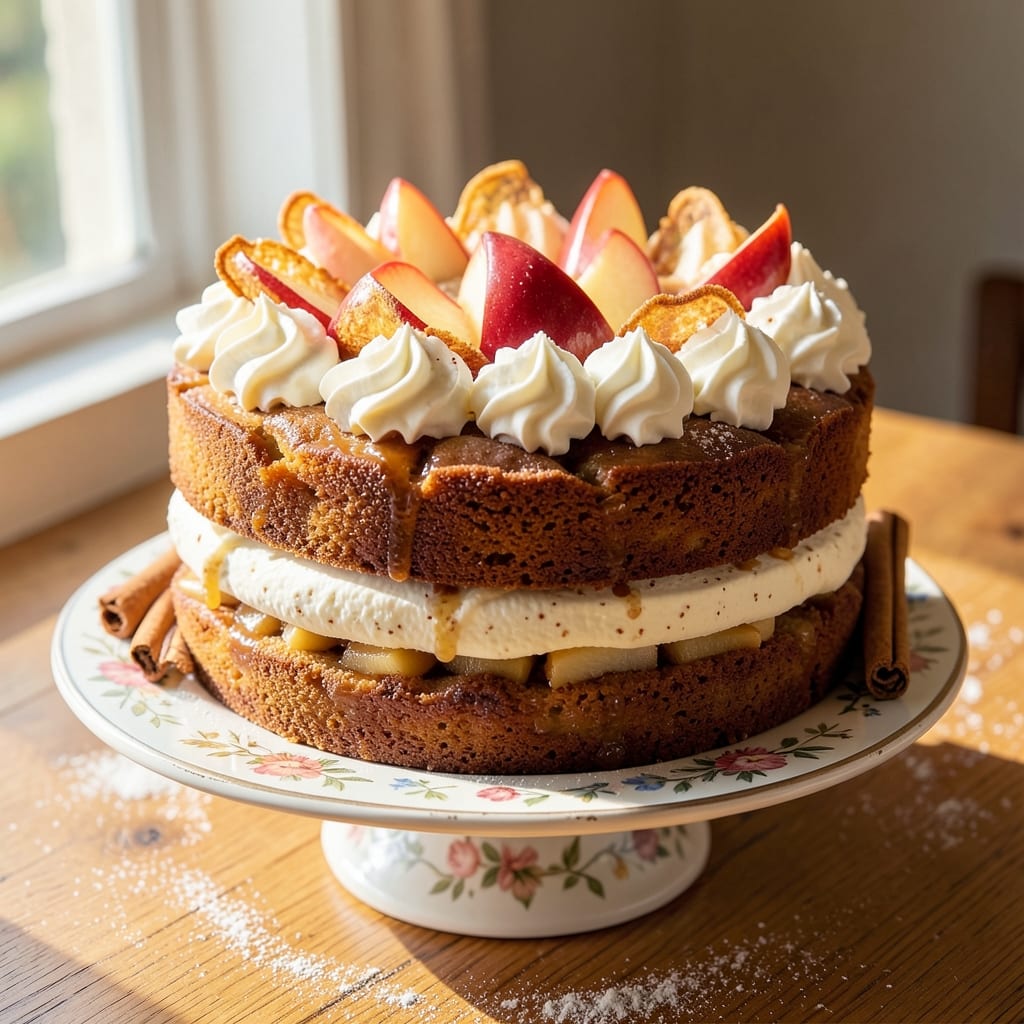 Apple Cake Recipe for Love: Spiced Apple Layers with Caramelized Rum Glaze Twist
