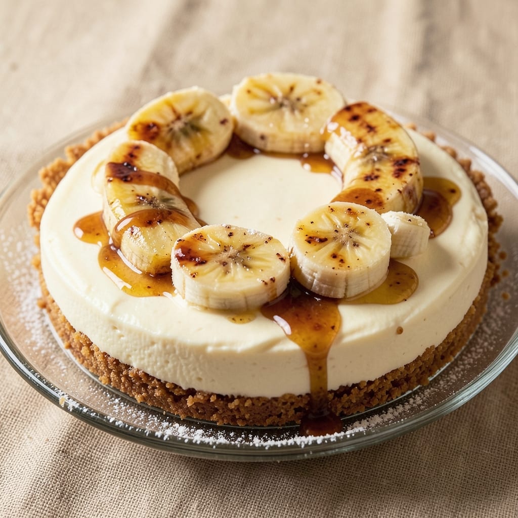 Banana Basque Cheesecake Recipe: Crunchy Streusel Crown Over Silky Rum-Infused Layers