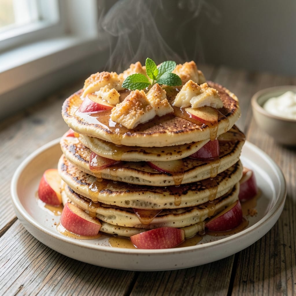 Apple Oven Pancakes Recipe: Stackable Breakfast Casserole With Caramelized Apple Topping