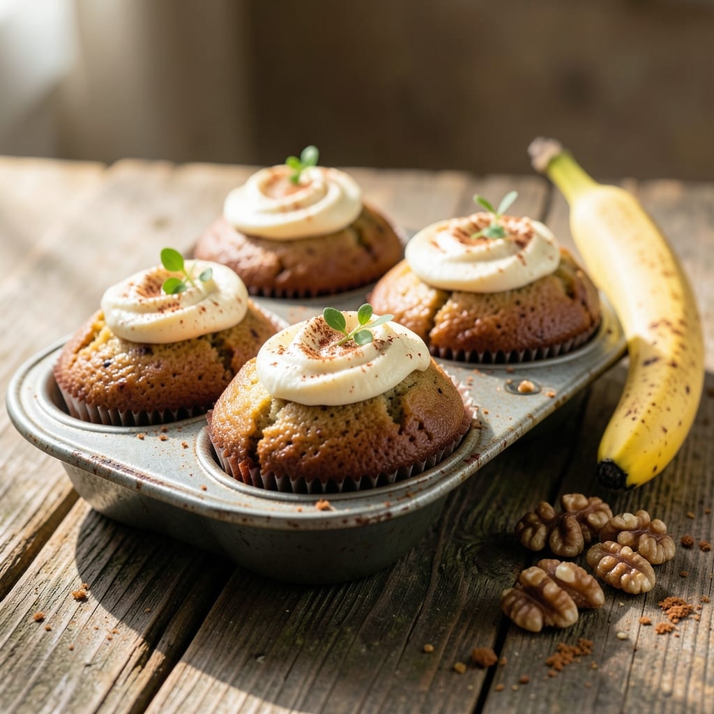 Banana Muffin Cupcakes Recipe: Mini Muffins With Banana Swirl Delight