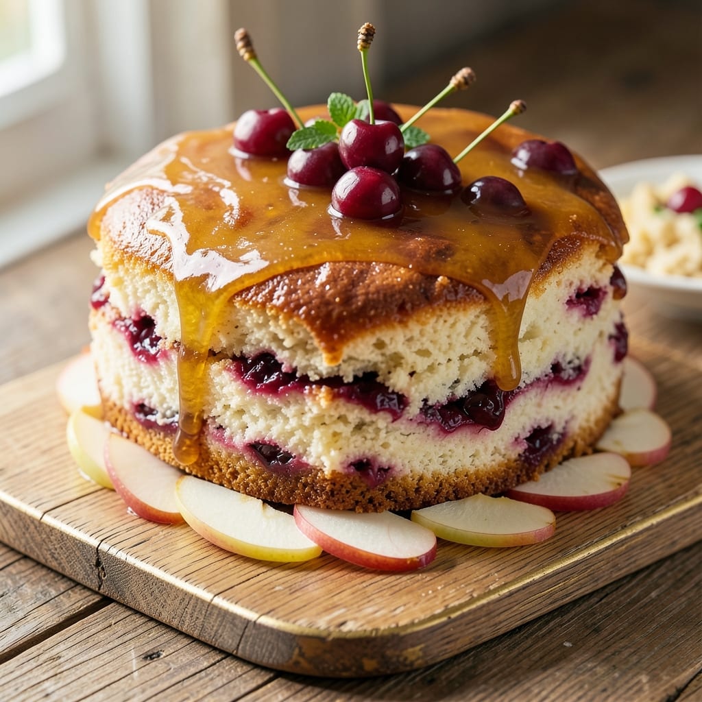 Apple Cherry Cake Recipe: Layered Fruit Swirl With Buttery Crust