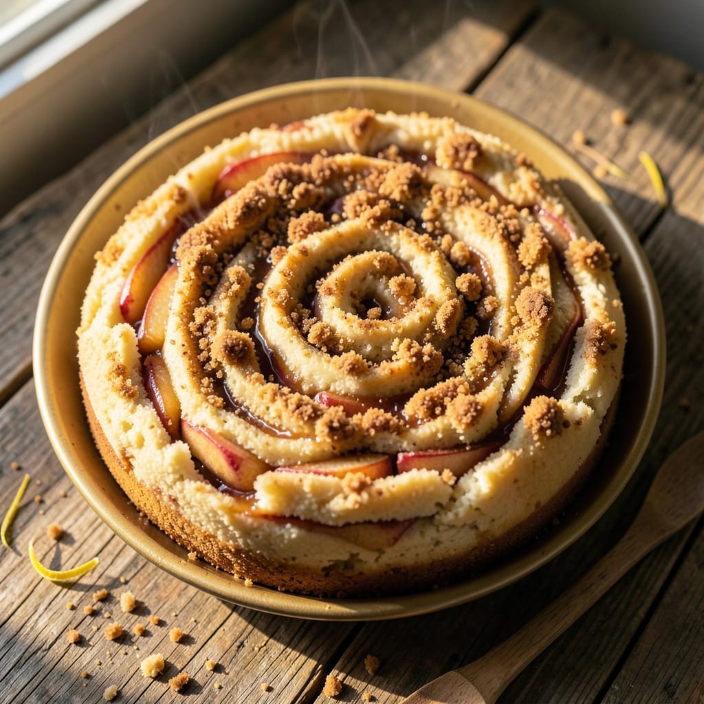 Apple Swirl Cake Recipe: Swirled Vanilla-Apple Layers With Buttery Streusel Crown