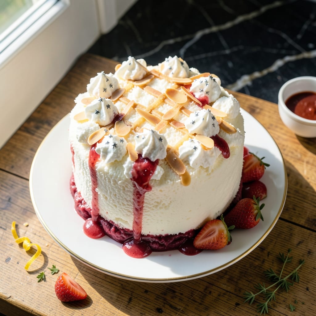 Angel Food Cake Recipe for 4th of July: Patriotic Red, White, and Blue Swirls