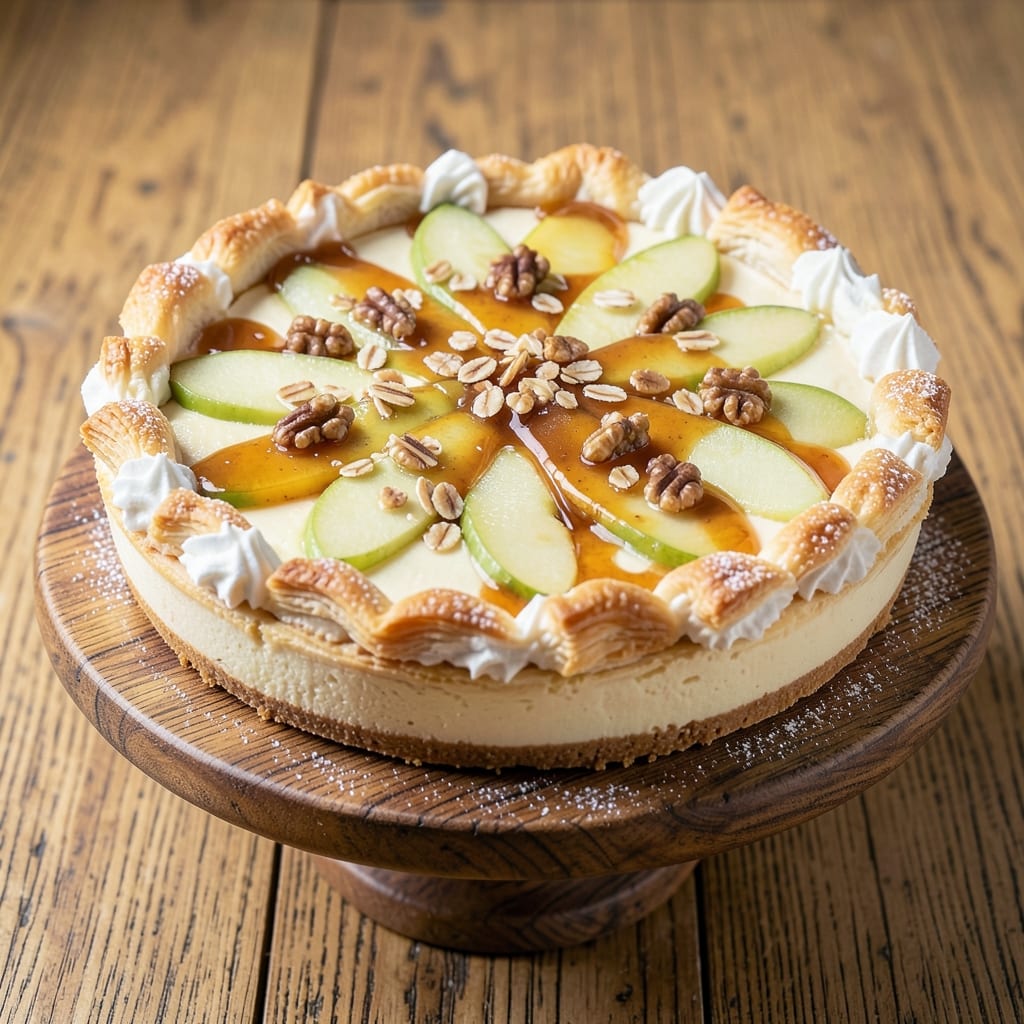 Apple Strudel Cheesecake Recipe: Caramelized Apple Layers with Nutty Streusel Crown