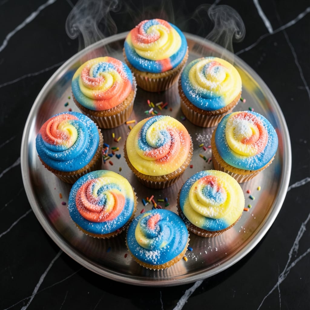 Baked by Melissa Tie-Dye Cupcakes Recipe: Psychedelic Swirls With Creamy Frosting