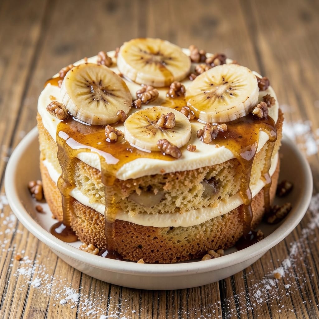 Banana Maple Cake Recipe: Swirled Caramelized Banana and Maple Drizzle Magic