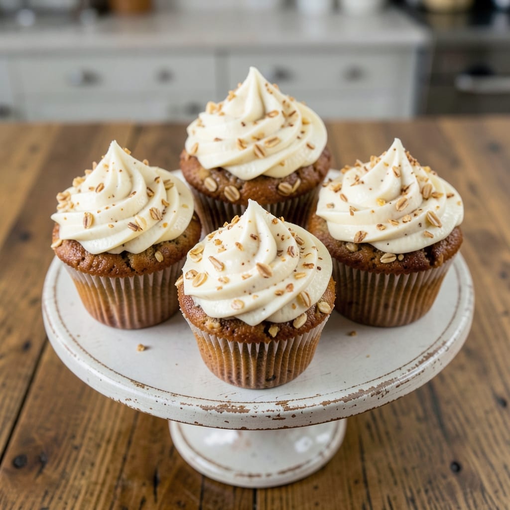 Banana Oatmeal Cupcakes Recipe: Fluffy Vanilla Swirls With Crunchy Streusel Top