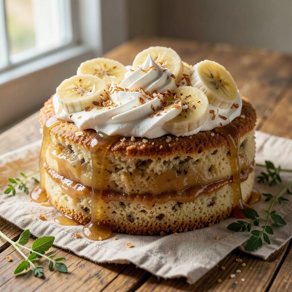 Banana Flavored Cake Recipe: Swirled Frosting and Ultra Moist Crumb