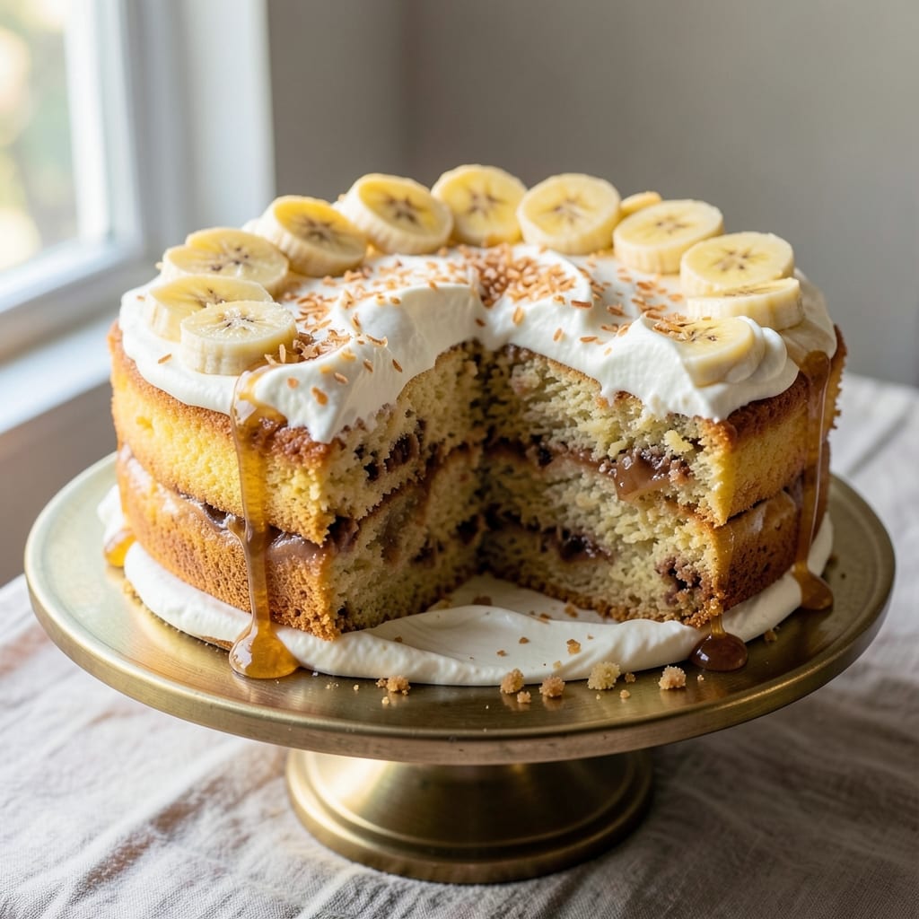 Banana Yellow Cake Recipe Made With Mix: Moist Layers and Banana Swirl Magic