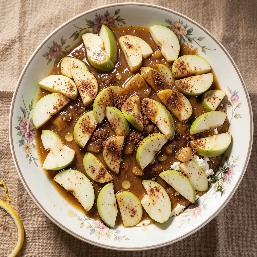Apple Cheesecake Topping Recipe: Caramelized Apple Streusel With Brown Sugar Crunch