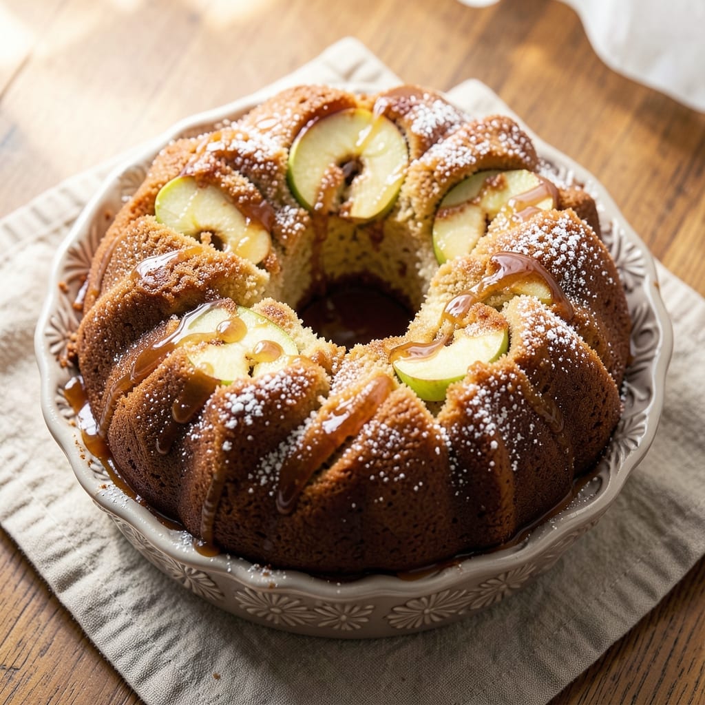 Apple Upside Down Bundt Cake Recipe: Caramelized Apple Rings and Buttery Streusel Crown
