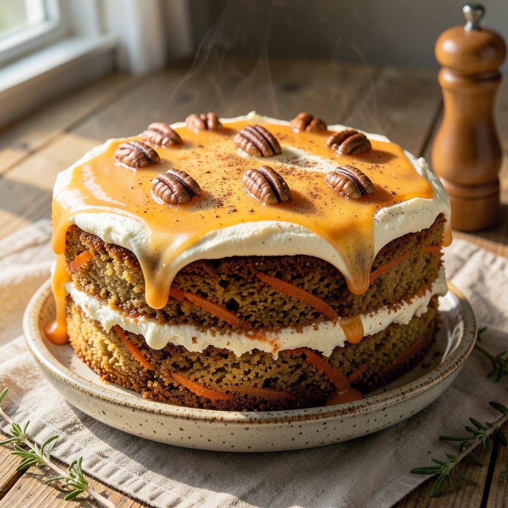 Authentic Carrot Cake Recipe: Warm Spice and Walnut-Studded Streusel Crown