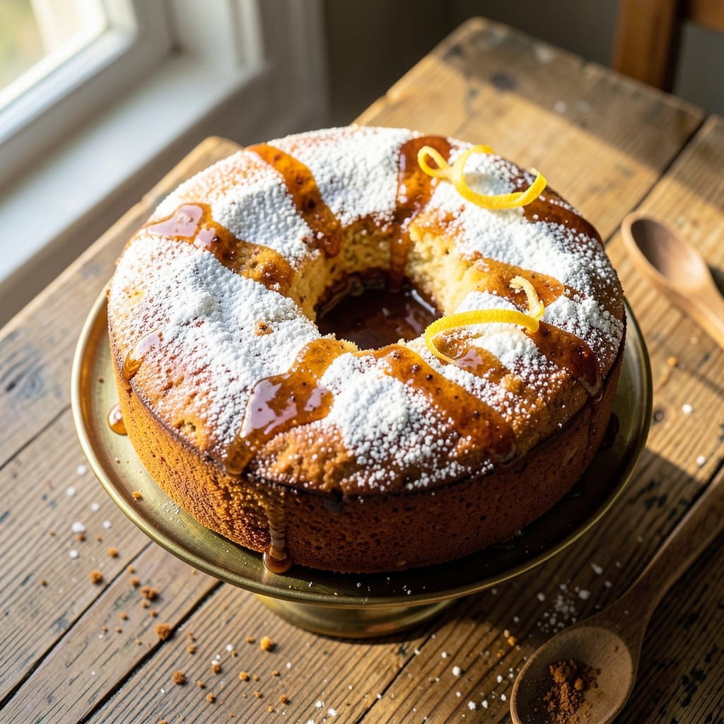 Apple Cider Donut Pound Cake Recipe: Spiced Rum Caramel Swirl Delight