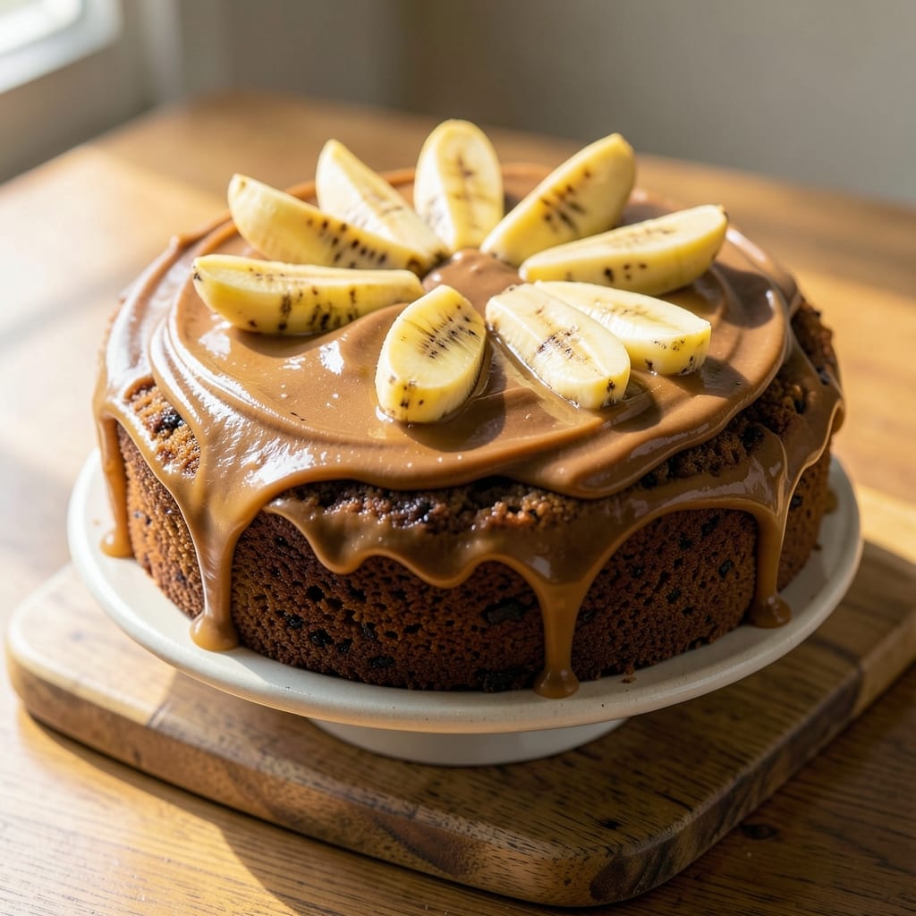 Banana Cake With Caramel Frosting Recipe: Warm Spice and Buttery Swirl Delight