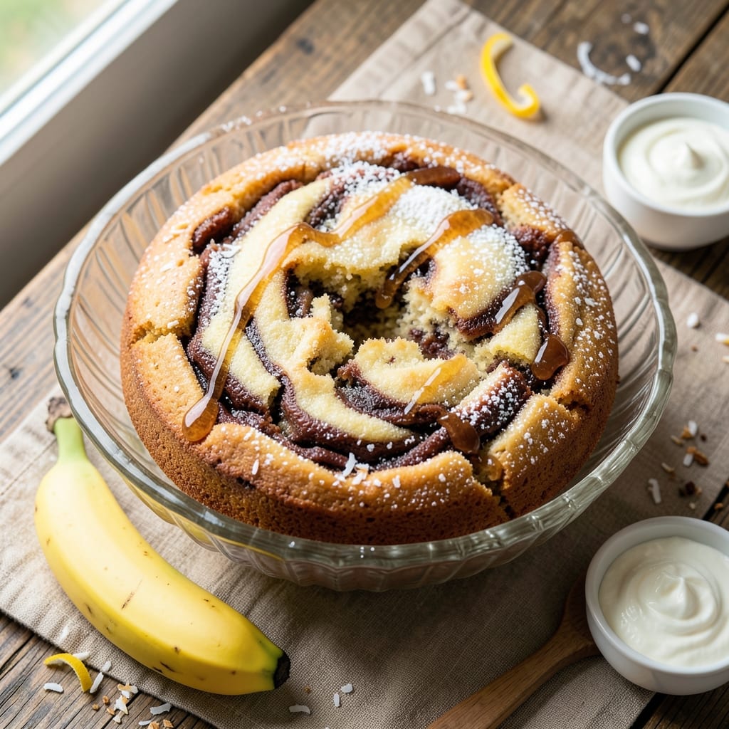 Banana Marble Cake Recipe: Swirled Vanilla and Chocolate Layers in One Bowl