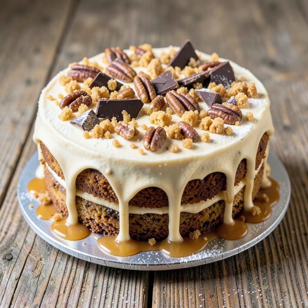 American Cookie Company Cookie Cake Recipe: Nutty Caramel Streusel Crown Over Spiced Rum Layers